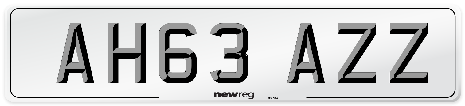 AH63 AZZ Number Plate from New Reg